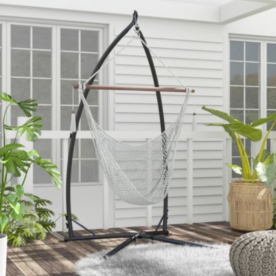 Support fauteuil suspendu - pied fauteuil suspendu - H. 215 cm - charge max. reco. 130 Kg - métal noir