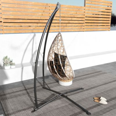 Support fauteuil suspendu - pied fauteuil suspendu - H. 215 cm - charge max. reco. 130 Kg - métal noir