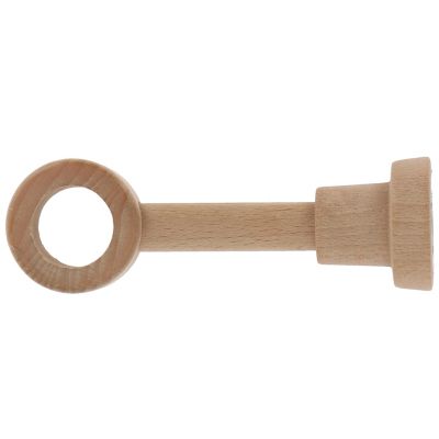 Support œil tringle à rideau extensible bois de hêtre beige Ø28mm L.85-130mm