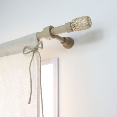 Support œil tringle à rideau extensible bois de hêtre beige Ø28mm L.85 ...