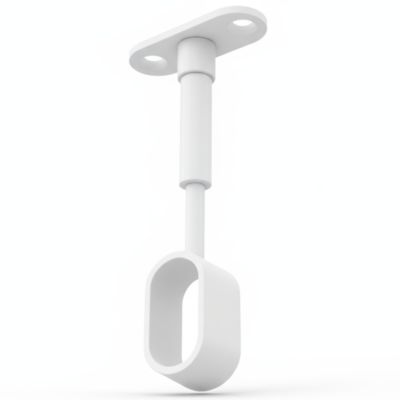 Support intermédiaire réglable par vissage blanc pour tringle de penderie 1,5 m de 3 x 1,5 cm