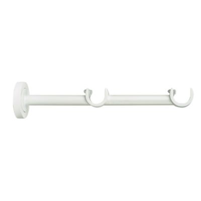 Support long pour barre à rideau double GoodHome 19 mm Anafi blanc