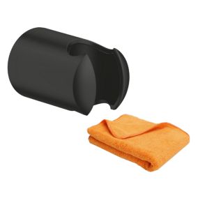 Support mural pour douchette GROHE Vitalio noir mat + microfibre