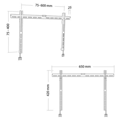 Support mural TV fixe Erard PRAX25V600