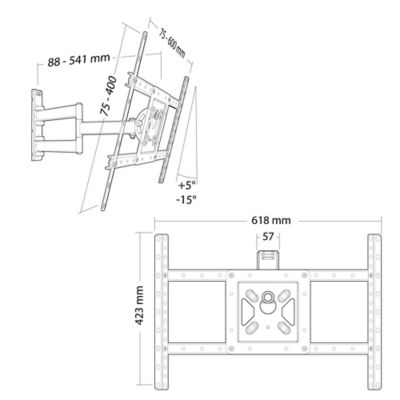Support mural TV orientable et inclinable Erard PRAX541V600