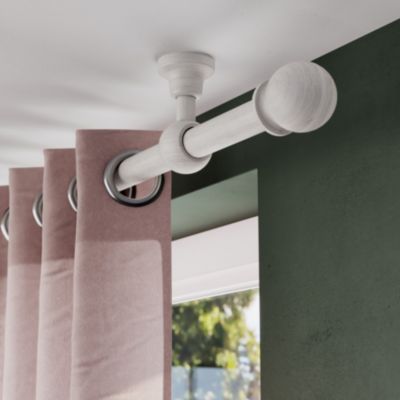 Support oeil tringle à rideau fixation plafond Chalki bois de frêne blanc Ø28mm GoodHome