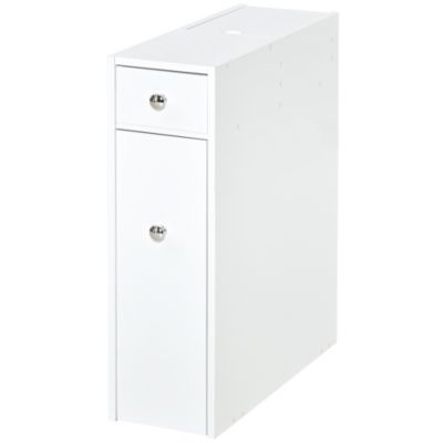 Support papier toilette - porte-papier toilette - armoire pour papier toilette - 2 tiroirs, coffre - MDF blanc