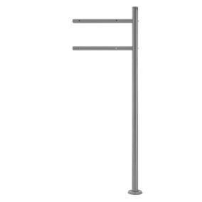 Support piédestal socle pour boîte aux lettres argent en acier inoxydable 120 cm