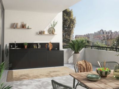 Support plancha en acier noir pour cuisine extérieure Forge Adour