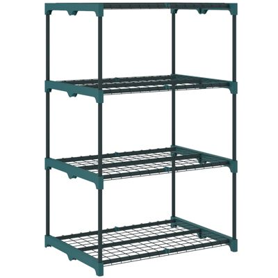 Support à plantes à 4 niveaux, hauteur 105 cm, pour l'intérieur et l'extérieur, étagère en acier, vert foncé
