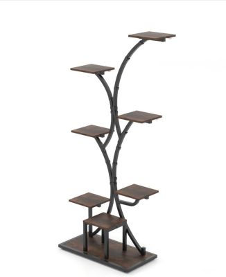 Support Plantes Interieur pour Plantes,avec Étagère de 8 Niveaux,Lampes Réglable et Minuterie,en Métal pour Terrasse,Jardin,Salon