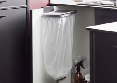 Support porte de placard pour sacs poubelles Kora GoodHome gris anthracite