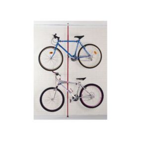 Support pour 2 vélos télescopique Mottez H. 200 cm à 275 cm rouge