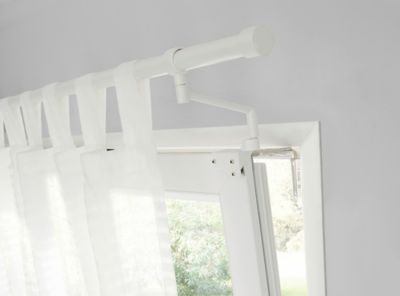 Support pour barre à rideau pour fenêtre GoodHome directe blanc mat Ikaria