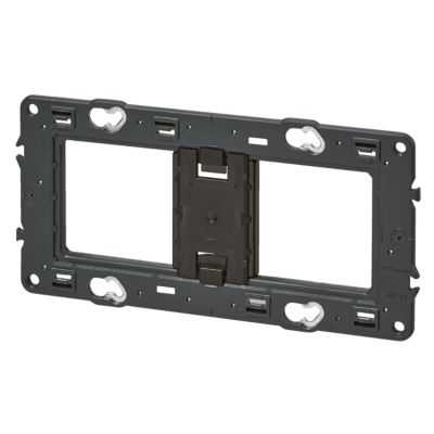 Support pour fixation à vis Legrand Mosaïc horizontal Céliane 2x2 modules