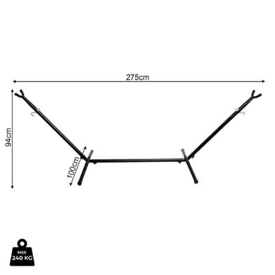 Support pour Hamac Rebecca Mobili Cotyledo 94x275x100 Acier Noir