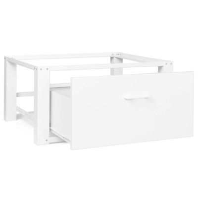 Support pour machine à laver 63 x 54 cm socle réhausseur en métal avec tiroir