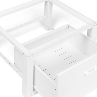 Support pour machine à laver 63 x 54 cm socle réhausseur en métal avec tiroir