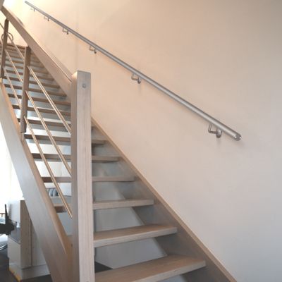 Support pour main courante murale aluminium gris, Opalu KORDO