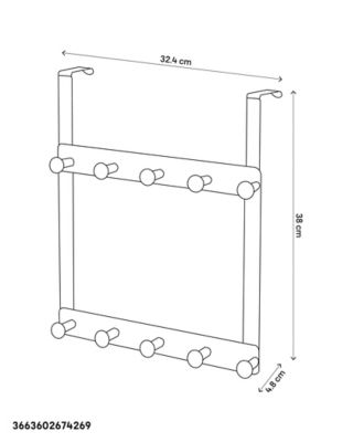 Support pour porte 2x5 têtes Koros chrome GoodHome