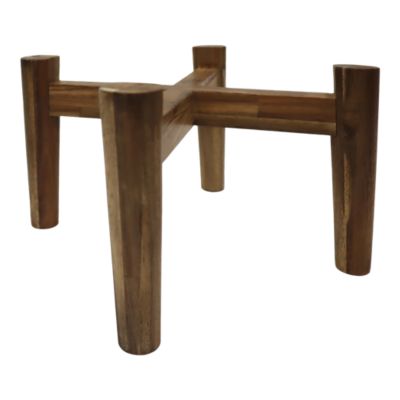 Tabouret Bas Support Pour Pots De Fleurs En Bois Naturel - Tabouret Déco Plante D'intérieur 14x9cm Socle Pot Fleurs Intérieur