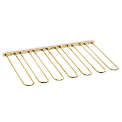 Support pour verre - 6 branches - Lg 500 mm - aspect laiton poli