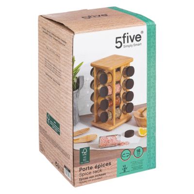 Support rotatif avec 16 pots à épice 5Five bambou