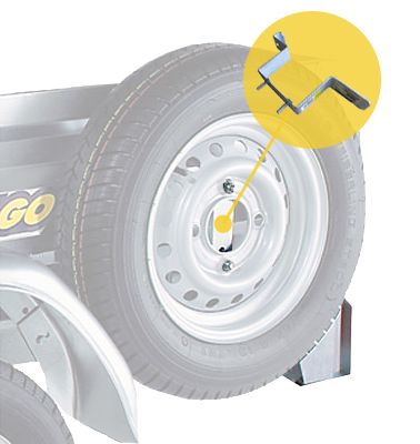 Support roue de secours pour remorque 4 trous x 100