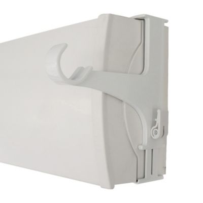 Support sans perçage, Tringle à  rideau, pour Coffre de Volet Roulant, Blanc, Extensible 14 à  24 cm, D.20 à  28 mm