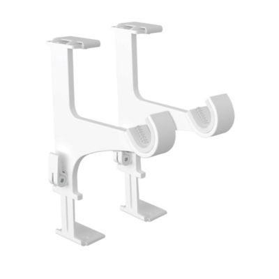 Support sans perçage, Tringle à  rideau, pour Coffre de Volet Roulant, Blanc, Extensible 14 à  24 cm, D.20 à  28 mm