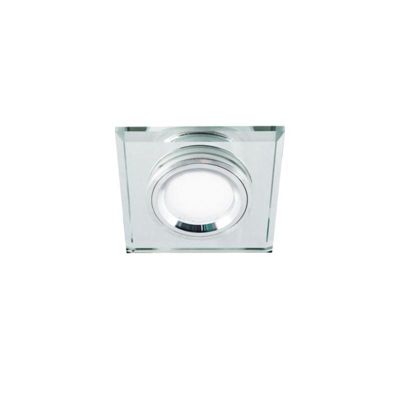 Support Simple Encastrable Verre et Chrome pour Ampoule LED GU10 + Douille - SILAMP