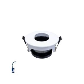 Support Spot Encastrable Blanc et Noir Rond 83mm 1xGU10 Max 35W avec Réflecteur Rond : Inclinable