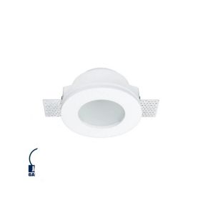 Support Spot Encastrable Blanc rond 120mm 1xGU10 Max 10W