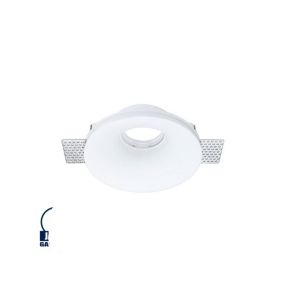 Support Spot Encastrable Blanc Rond 130mm 1xGU10 Max 35W