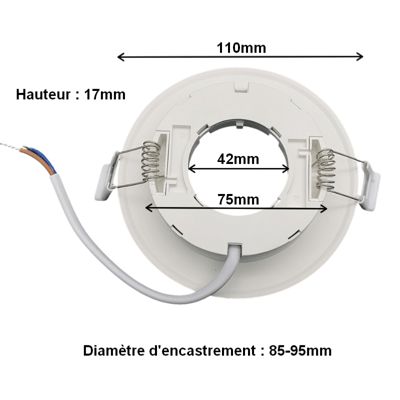Support Spot Encastrable GX53 LED Rond BLANC - Pack de 10 - SILAMP