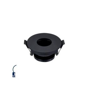 Support Spot Encastrable Noir Rond 83mm 1xGU10 Max 35W avec Réflecteur Rond : Inclinable