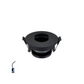 Support Spot Encastrable Noir Rond 83mm 1xGU10 Max 35W avec Réflecteur Rond : Inclinable