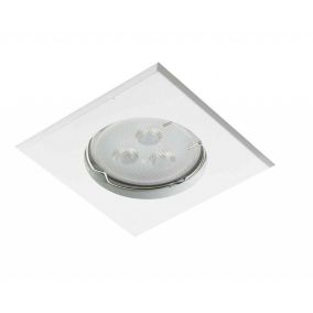 Support Spot Encastrable Plafond GU10 AC220-240V Orientable 30 Blanc Carré IP20 - perçage 55mm