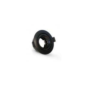 Support Spot Encastrable Plafond Rond Orientable 45 Noir 90 mm