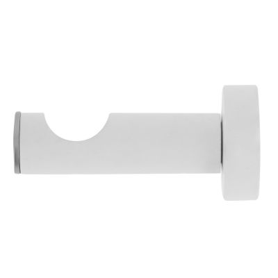 Support tige ouvert tringle à rideau blanc, gris chromé mat Ø28mm L.80mm Mobois