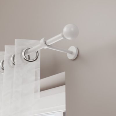 Support tringle à rideau à percer Anafi métal blanc Ø19/28mm GoodHome