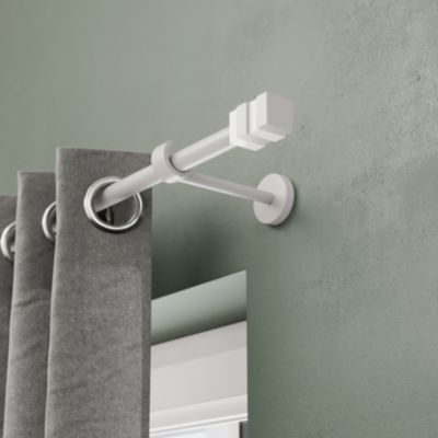 Support tringle à rideau à percer Anafi métal blanc Ø19/28mm GoodHome