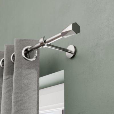 Support tringle à rideau à percer Athens métal gris chromé Ø19mm GoodHome