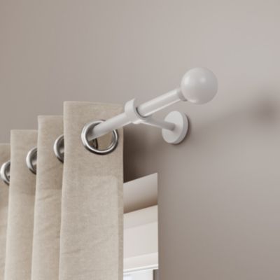 Support tringle à rideau court à percer Anafi métal blanc Ø19/28mm GoodHome