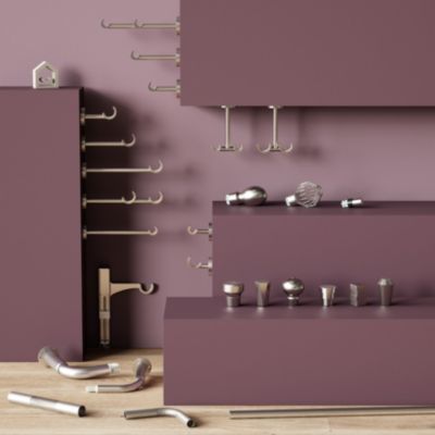 Support tringle à rideau court à percer Athens métal gris chromé Ø19mm GoodHome
