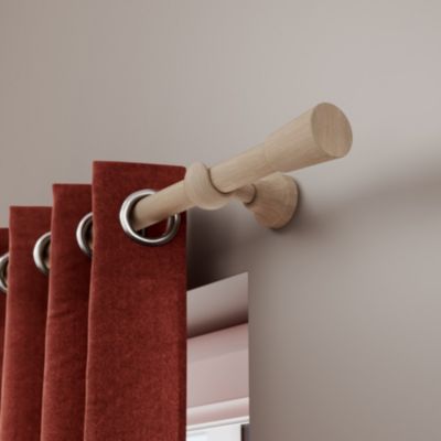 Support tringle à rideau court à percer Chalki bois de frêne beige Ø28mm GoodHome
