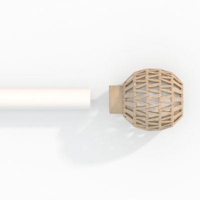 Support Tringle à Rideau Court à Percer Volos Bois De Hêtre Blanc 28mm