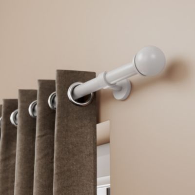 Support tringle à rideau extra court à percer Anafi métal blanc Ø19/28mm GoodHome