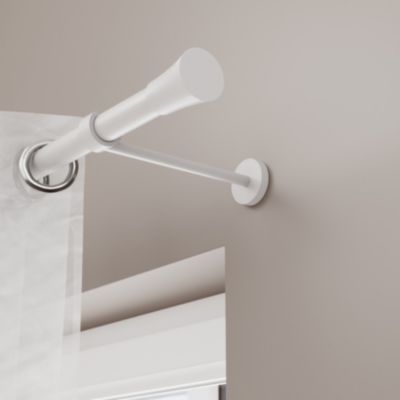 Support tringle à rideau long à percer Anafi métal blanc Ø19/28mm GoodHome