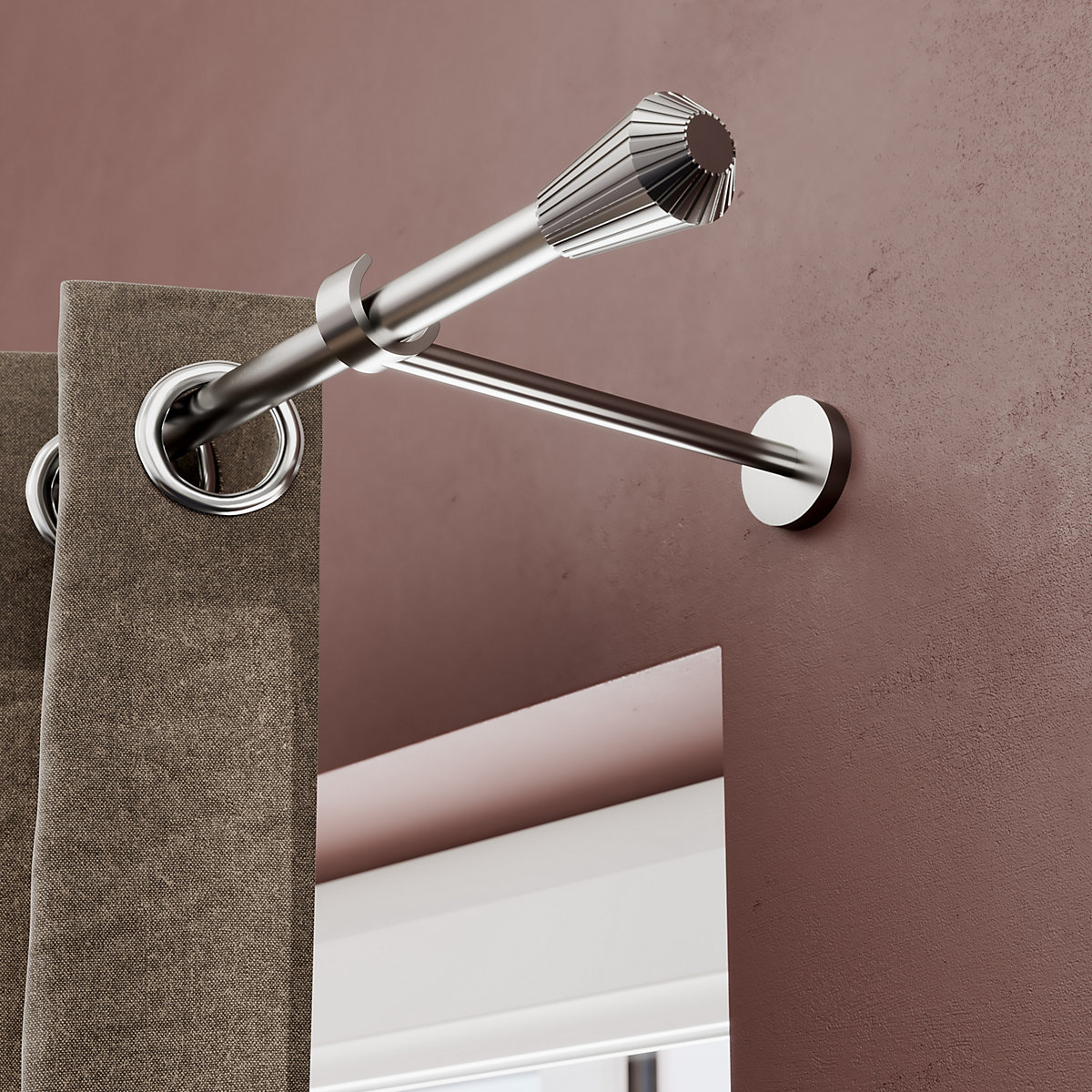 Tringle à Rideau Métal Fixation Plafond 400 Cm - 25/19 Mm, Aspect Acier Inox, Supports Classiques, Anneaux Inclus Tringle à Rideau Métal Fixation Plafond 400 Cm - 25/19 Mm, Aspect Acier Inox, Supports Classiques, Anneaux Inclus